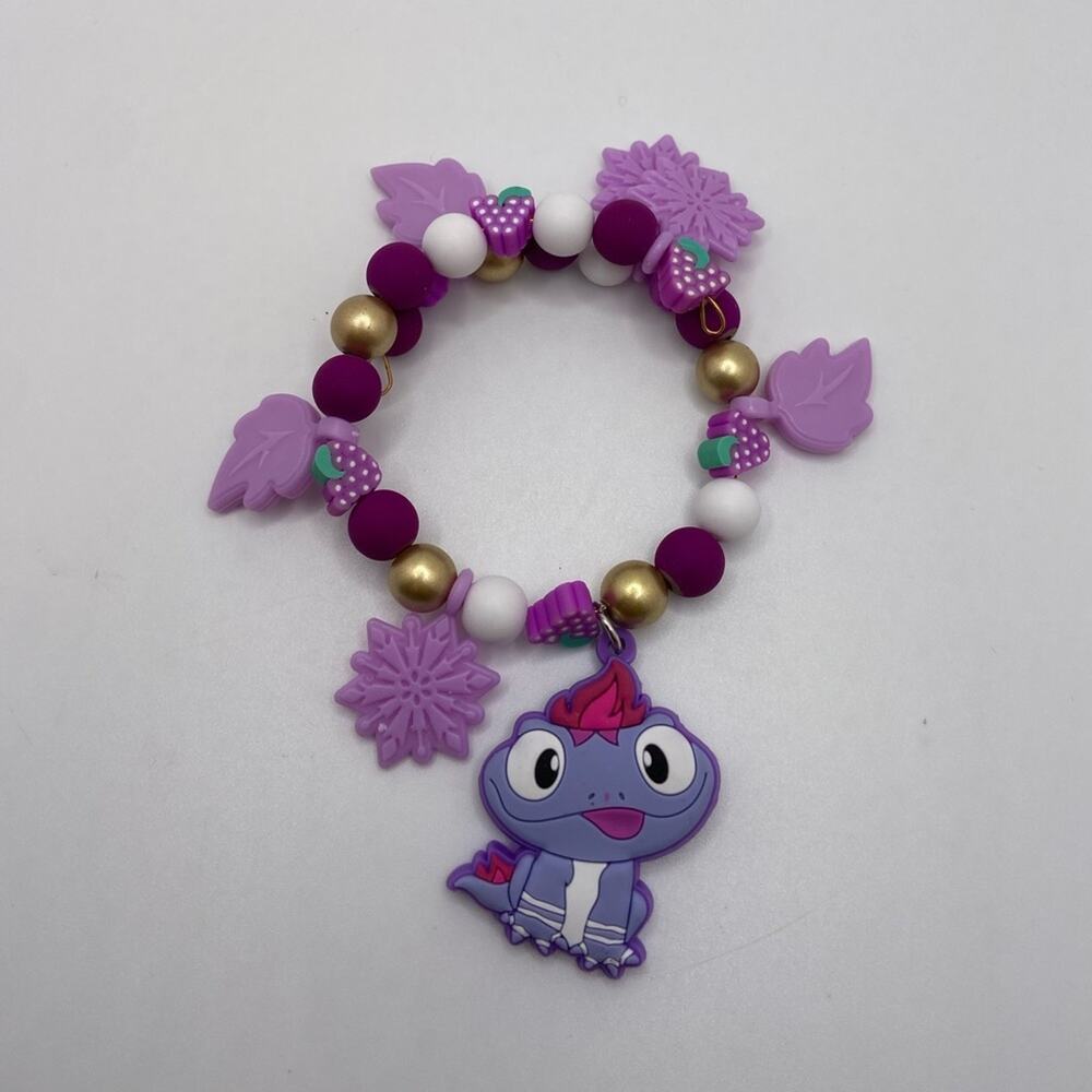 Disney Frozen Bruni Handmade Memory Wire Bracelet Matte Metallic Beans Grapes